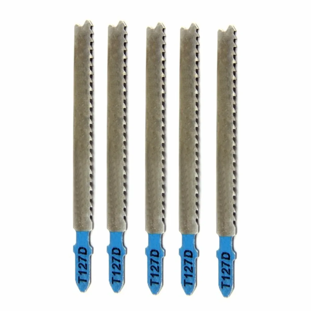 DWZ 5pcs New HCS T127D Curved Jigsaw Blades For Aluminium Metal Cutting 100mm Length