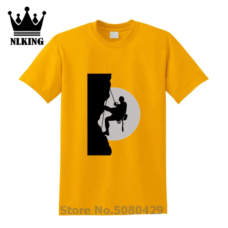 Альпинистская юморная футболка топы 2019 с бас-гитарным проигрывателем Мужская