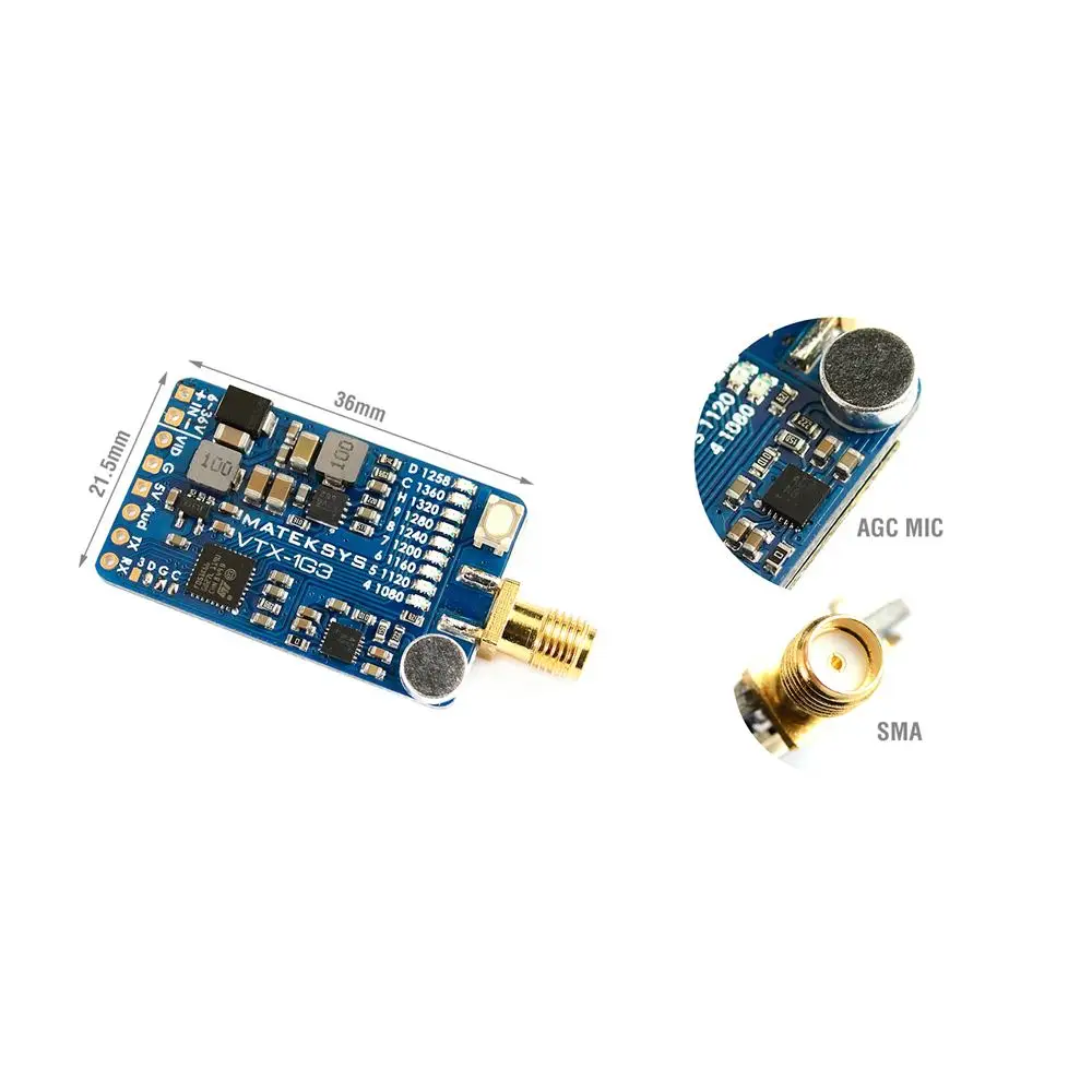 MATEKSYS VTX-1G3-9 1,2 Ghz 1,3 Ghz 9CH Международная INTL версия FPV видео передатчик для радиоуправляемого дрона очки монитор