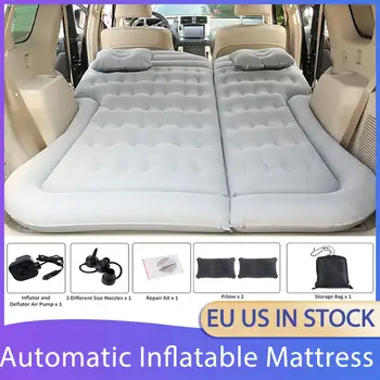 

Inflatable Mattress Flocking Car Bed SUV Multi-Function Automatic Inflatable Bed Soft Sleeping Pad Bed For Camping Gift 2Pillow