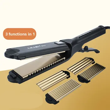 

Fast Hair Straightener Corn Wave Plate Electric Hair straightening iron Waver Corrugated Flat Iron Interchangeable curling iron