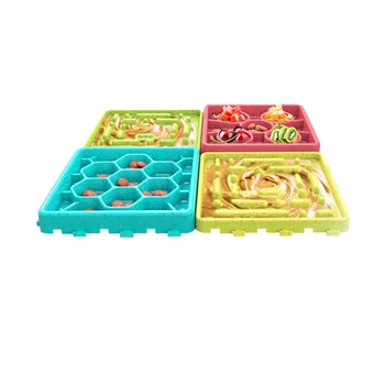 

4pcs Slow Feeder Mat Food Bowl Wall Suction Treat Dispensing Puppy Anti Chocking Pet Bathing Eating Distraction Dog Training