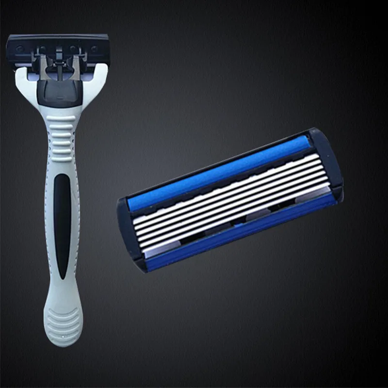 6 Layers Razor 1 Razor Holder 7 Blades Replacement Shaver Head Cassette Shaving Razor Set Face Knife For Man face shaver