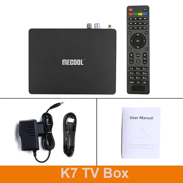 Mecool K7 tv Box 4 Гб DDR4 64 Гб rom Amlogic S905X2 DVB T2 DVB S2 Android 9,0 двойная WiFi приставка светодиодный антенна дисплея телеприставка - Цвет: K7 TV BOX