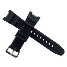 Waterproof silicone watch band black wristband adaptation For SGW-100 Sport Series Rubber Watchband for Men+ Tool