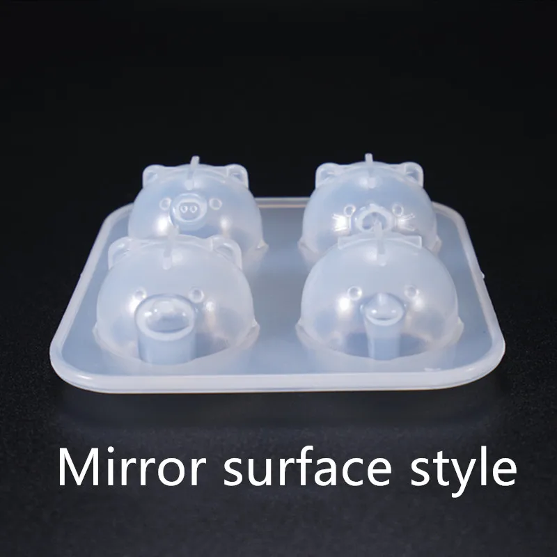 mirror surface style SNASAN силиконовые формы для изготовления ювелирных изделий в виде милых животных, инструмент для изготовления ювелирных изделий из смолы, УФ-формы для эпоксидной смолы, декоративные изделия, большой медведь, кот - Цвет: mirror surface style