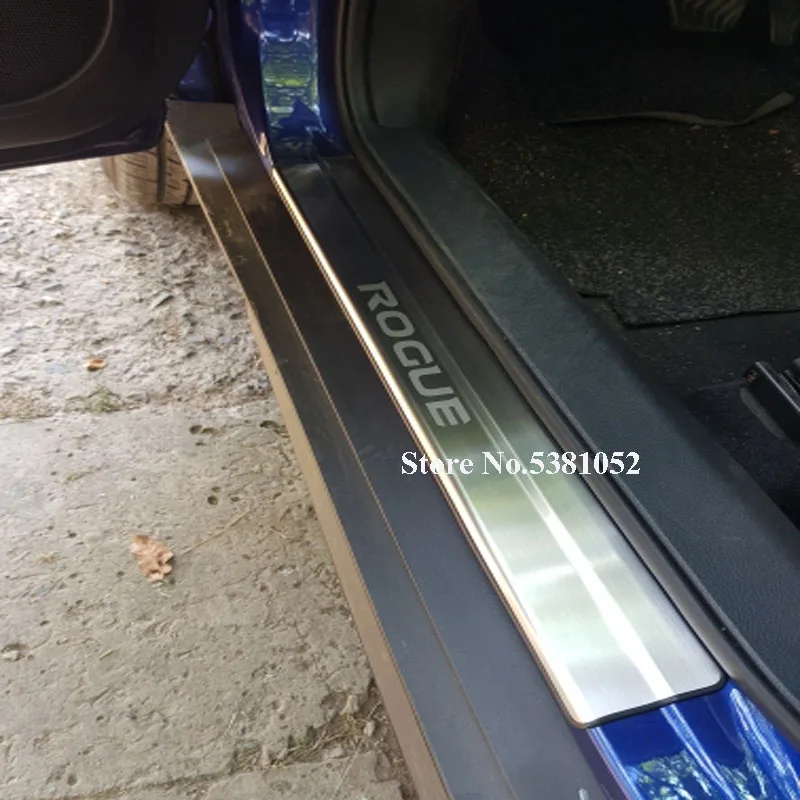 

4Pcs Car Styling For Nissan Rogue T32 2014-2019 Stainless Steel Door Sill Trim Cover Scuff Plate Guard Door Sill Protector Goods