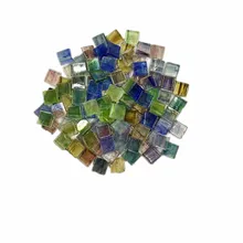 100 г разноцветная квадратная прозрачная стеклянная мозаичная плитка для рукоделия, рукоделия, мозаики для детей, головоломки, искусство, прозрачный камень 1,5 см* 1,5 см