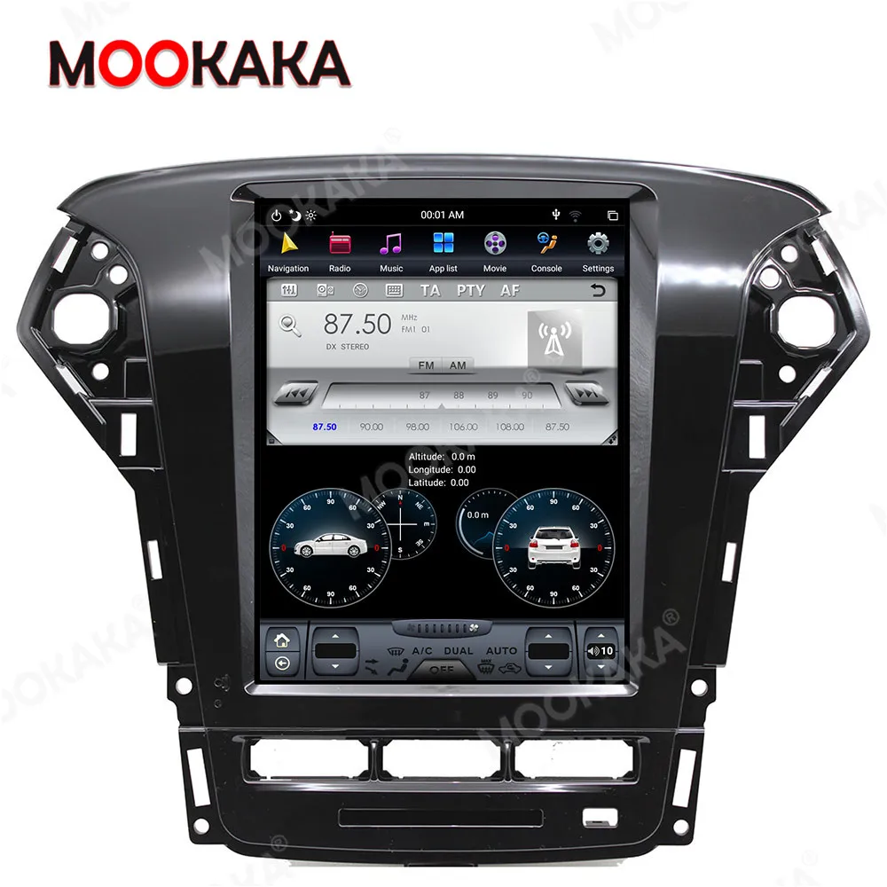 Tesla Style Vertical Screen Android 9.0 GPS Nagavition For Ford Mondeo MK4 2011-2013 Auto Or Manual Radio Carplay 4g+128GB PX6