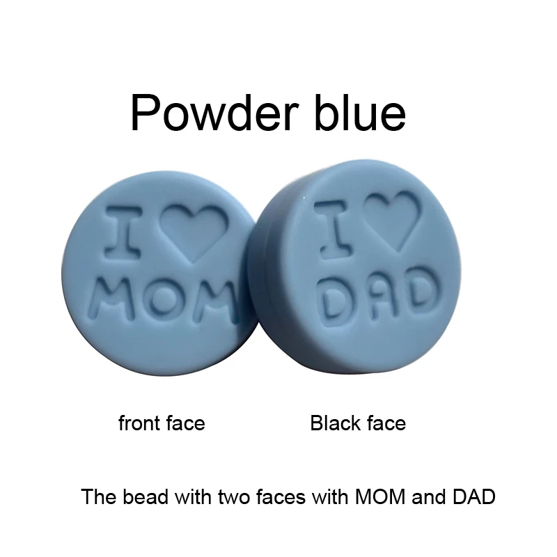 powder blue 5 шт. силиконовые бусины "I Love Mom" Прорезыватели для зубов DIY пустышка Клип цепь еда без бисфенола-а класс Безопасный и мягкий силиконовый Прорезыватель - Цвет: powder blue