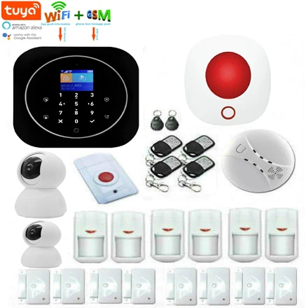 

Yobang Security WIFI Tuya Smart GSM Home Alarm System Kit Wireless House Security Russian French Spanish Tuya APP Control Alexa