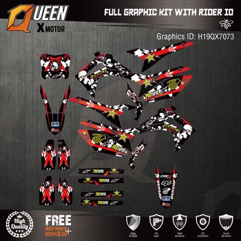 

Queen-X Custom Team Graphics Backgrounds Decals 3M Stickers Kit For Honda CRF250R 2014-2017 450R 2013-2016 073