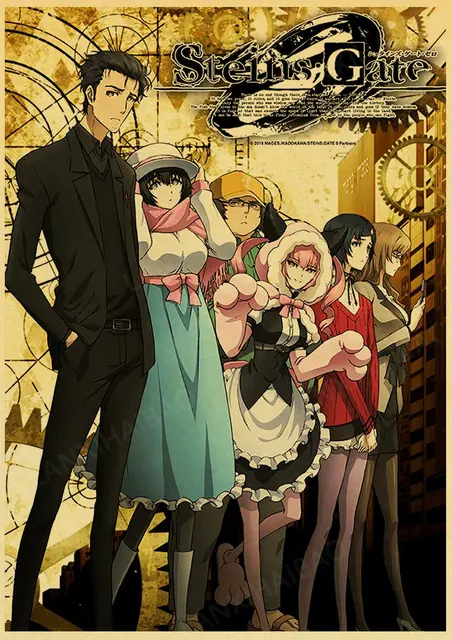  Steins Gate Anime Movie Day Comic Poster Vintage Metal Tin Logo  Wall Home Wall Art Metal Tin Logo Cave Bar Club Metal Tin logo 8x12 inches:  Posters & Prints