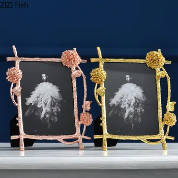 

6/7 INCH VINTAGE IMITATION GOLD PHOTO FRAME NIGHTSTAND DESK DECORATION FAMILY PORTRAIT PICTURE FRAMES AMERICAN RUSTIC HOME DECOR