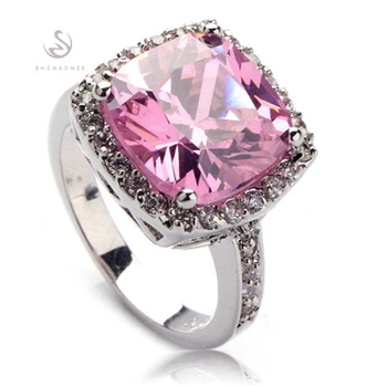 

Fleure Esme best sell wedding fashion Jewelry & Accessories rings for women dropshipping Pink Cubic Zirconia Rhodium Plated R555