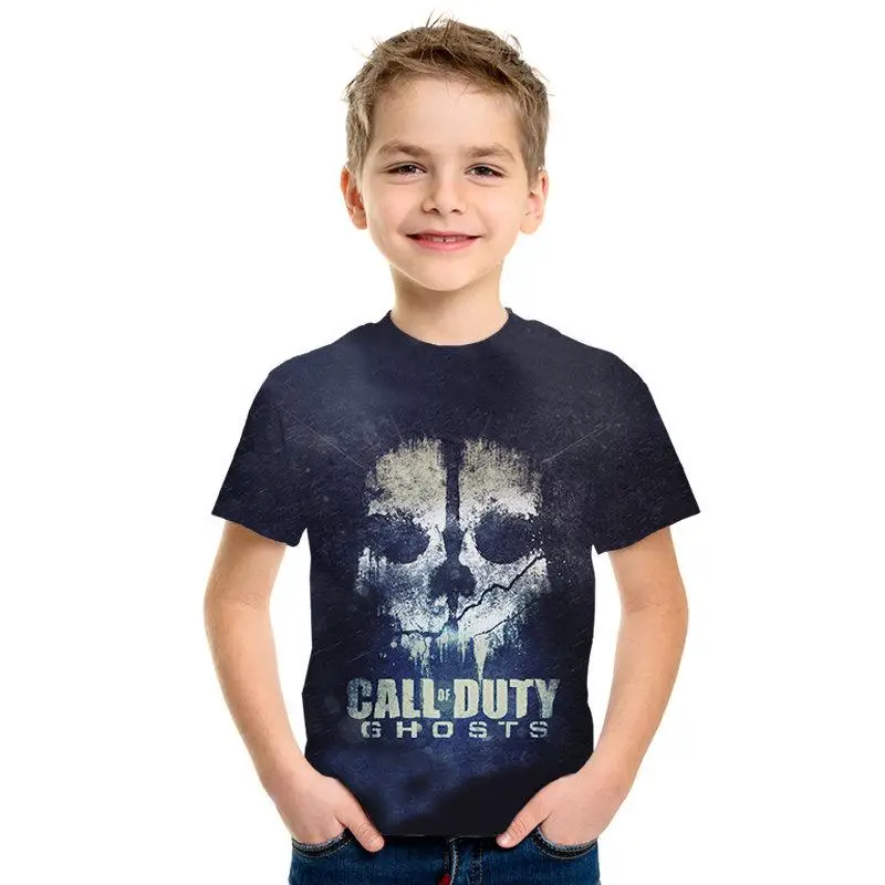 Men/Girls Tops Short Sleeve T-Shirt Video Game 3D Print Children's T-Shirt Battlefield 2 pattern print children's t-shirt