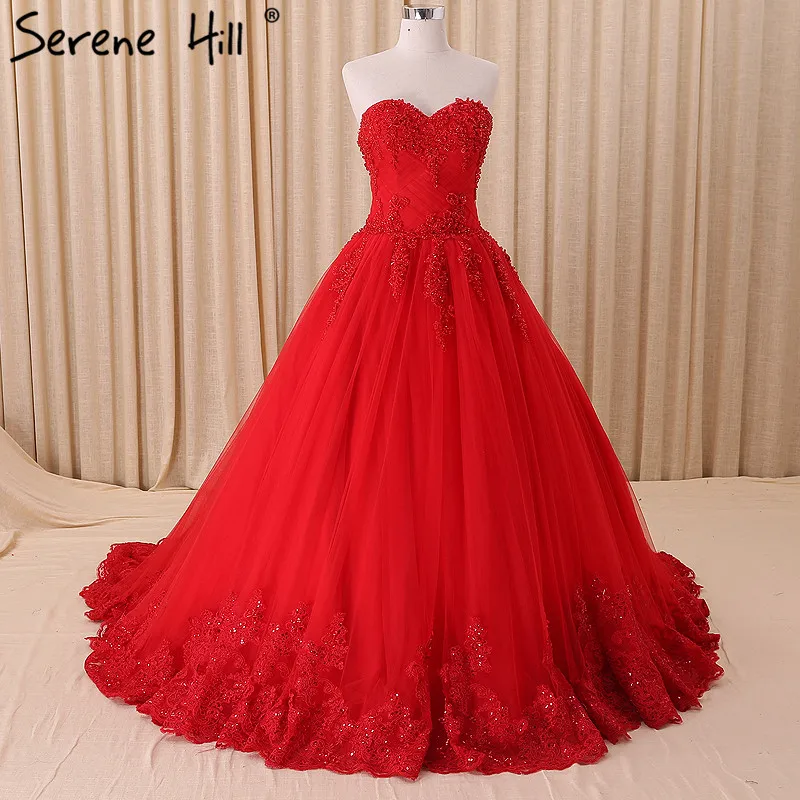 Vestido De Noiva, большое красное кружевное свадебное платье со шлейфом, Кристальные Аппликации, сексуальное платье невесты без рукавов, реальное изображение, 66115B