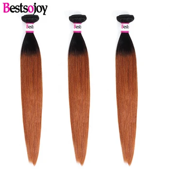 

Bestsojoy 3 Bundles Brazilian Straight Hair Weave Bundles Remy Human Hair Extensions T1B 30 Brazilian Hair Bundles
