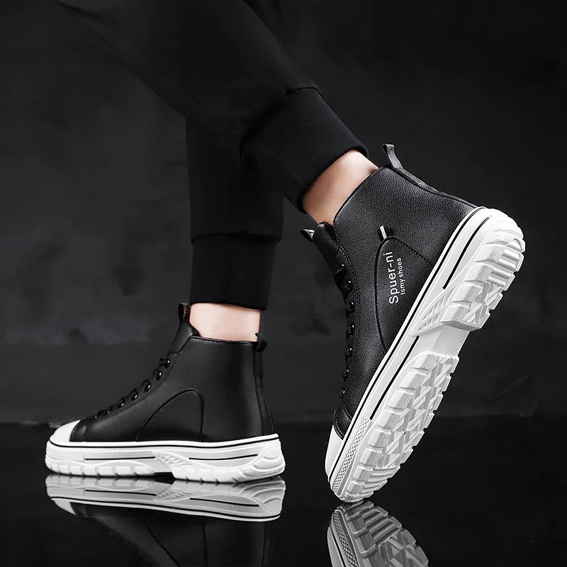 

Autumn white shoes 2019 new high-top thick net red canvas shoes Korean version of the wild flat student board shoes tide