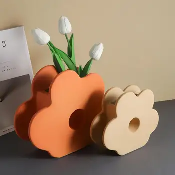 

1Pc Flower Arrangement Container Practical Durable Creative Vase Ornament Ceramics Flowerpot Desktop Flowerpot for Store Home