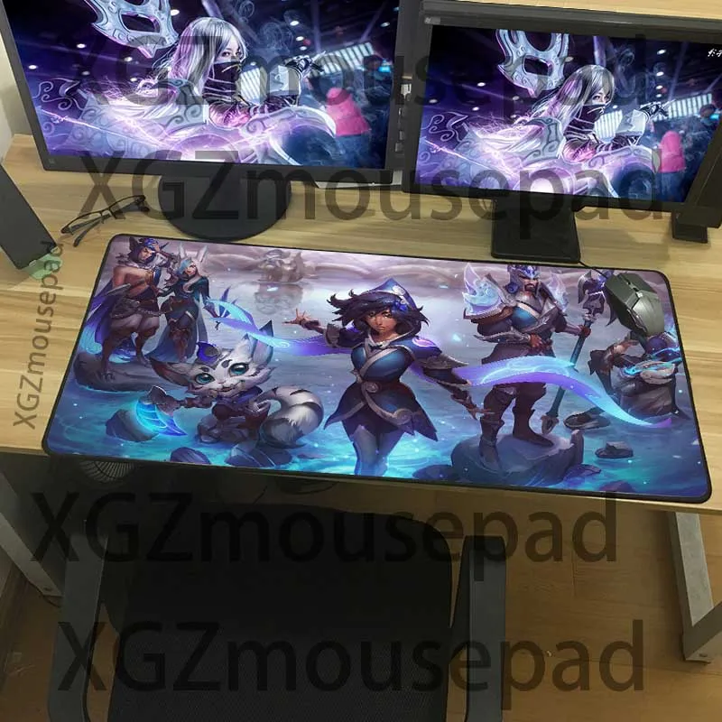 XGZ Champion Style Cute Pet Large Gaming Mouse Pad Black Lock Edge Custom Computer Table Mat Speed