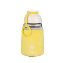 320 мл стеклянная бутылка для воды в форме сердца, милая тканевая крышка, чашка для питья, Экологичная бутылка с буквами, бутылка для воды для студентов