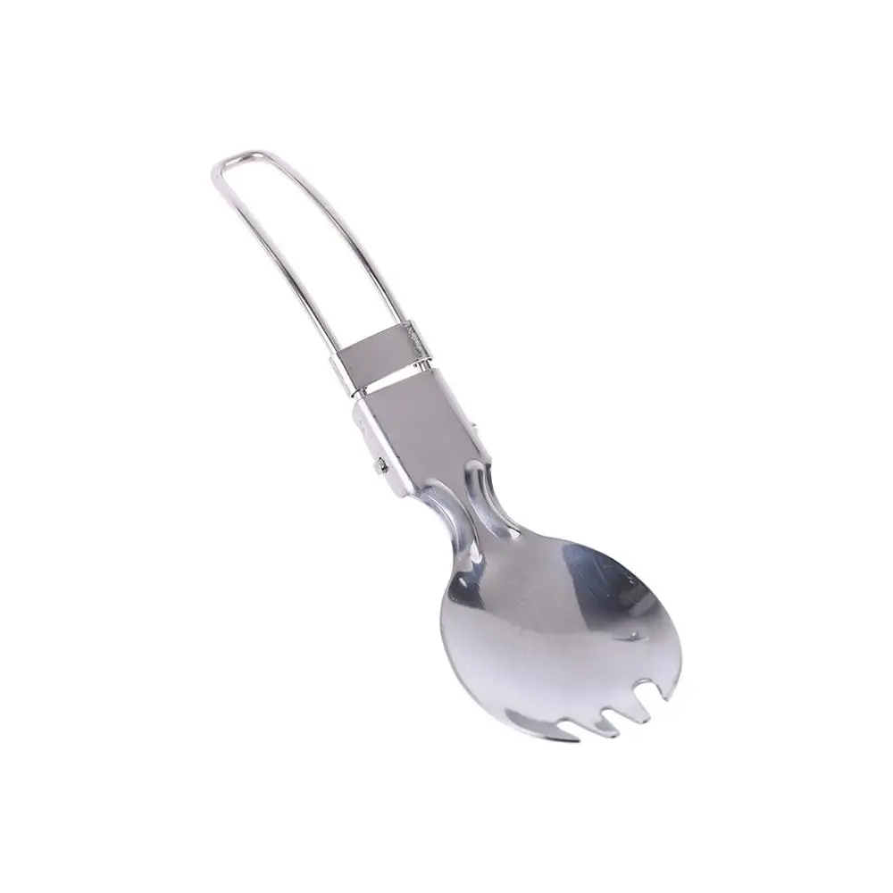 Открытый Кемпинг Туризм приготовление пищи Пикник Складной Spork вилка из