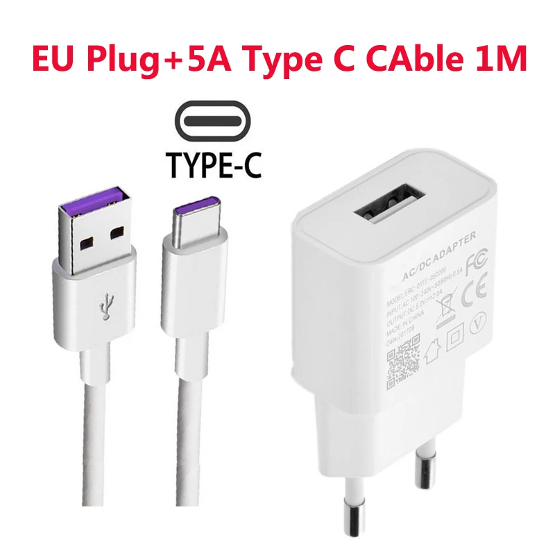 Для быстрой зарядки с usb-портом, Зарядное устройство адаптер для Xiaomi Mi A1 A2 8 Lite 9 se RedMi 5A 6A 4A 4X S2 5 Plus/Note 5, 6, 7, Pro 5V 2A ЕС штекер кабель для зарядного устройства - Тип штекера: Typc Cable Plug