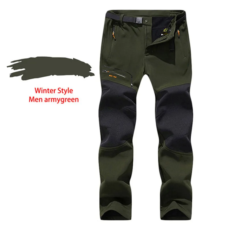 2019 green Luţu флисовые штаны для активного отдыха мужчин осень Softshell Штаны Открытый Брюки женские водонепроницаемые thremal горных походов лыжные брюки - Цвет: 2019 green