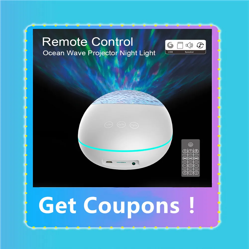 

Lucky Stone Ocean Starry Sky Light Projector Galaxy LED Night Light Ocean Wave Projection Lamp Music Speaker with Remote Control