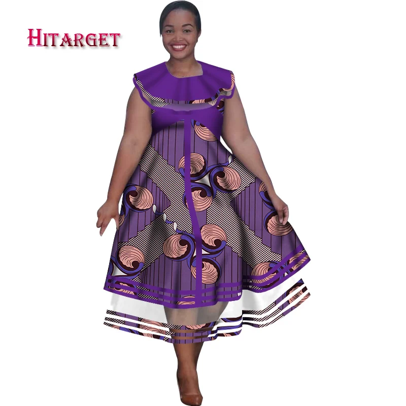 Африканские платья с принтом для женщин, Длинные Макси платья с оборками, Дашики, плюс размер 5XL, африканские женские платья "Анкара" WY5289 - Цвет: 16