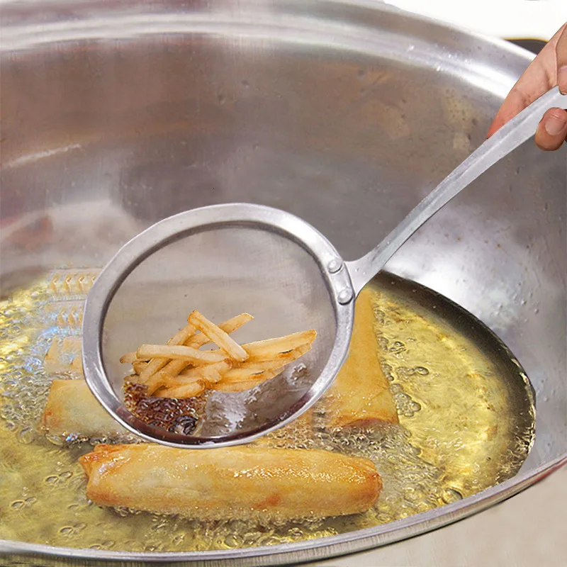 Practical More Function Stainless Steel Colander Oil Filter Spoon Hot Pot Seek Petty Gains Scoop Mesh Leakage Oil Separation A