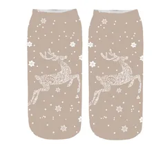 1 пара, удобные рождественские хлопчатобумажные носки, тапочки, Короткие носки с принтом, 8 стилей, хлопковые стандартные зимние носки, sokken skarpety