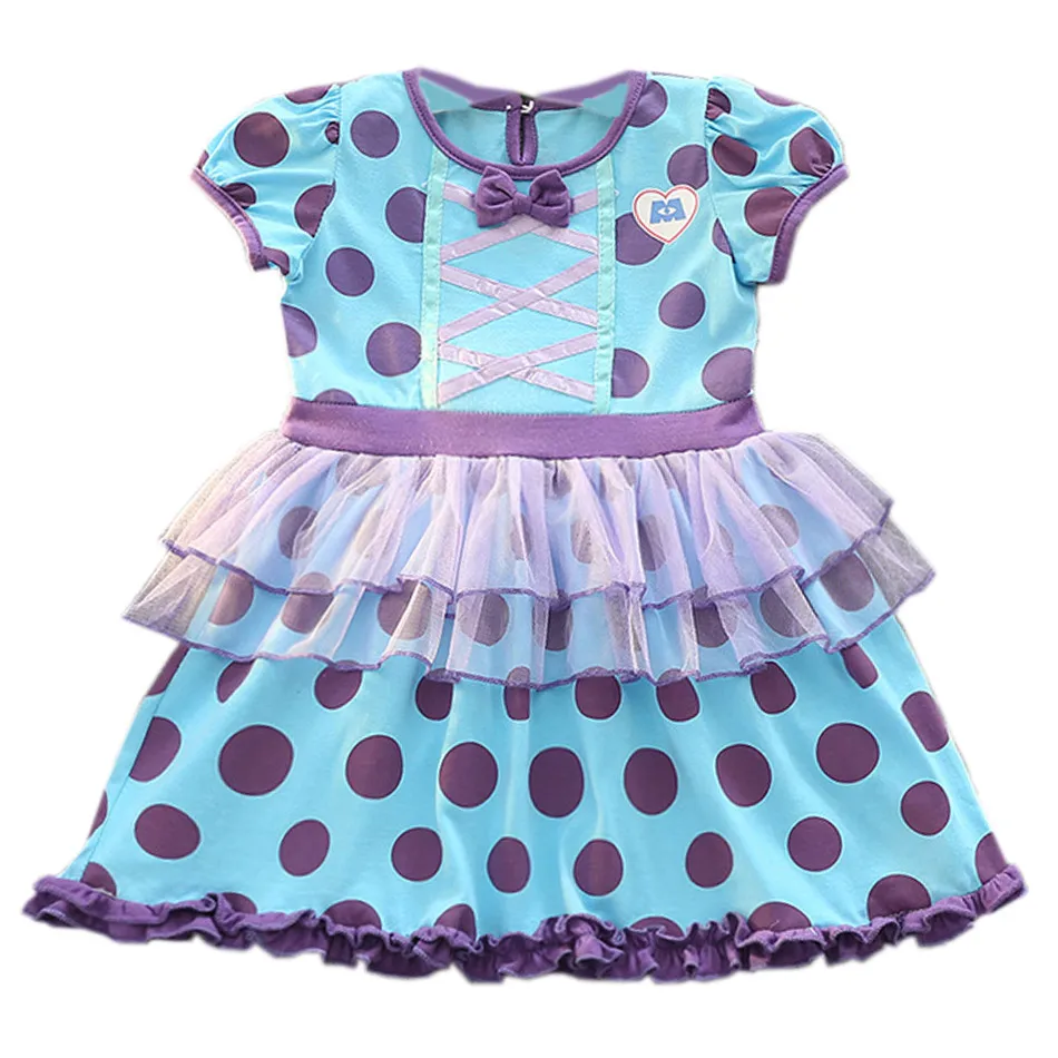 Платье с Минни-игрушкой для девочек, вечерние костюмы с героями мультфильмов Ариэль Мулан Алиса Белоснежка Белль Рапунцель, нарядное платье принцессы - Цвет: Monster Sullivan