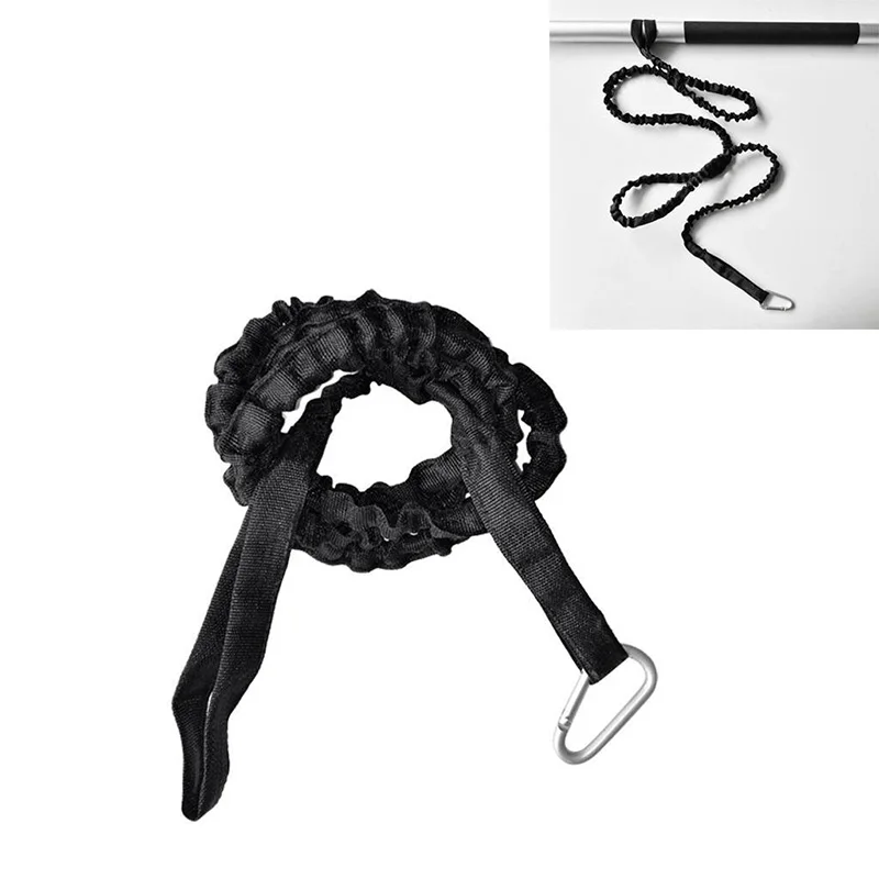 

Fishing Rod Safety Tether Safety Rod Paddle Carabiner Black Nylon Durable