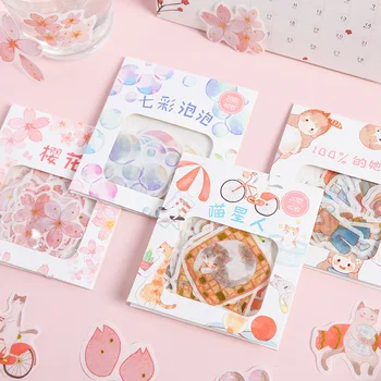 

Japanese-style Cute Stickers Creative Transparent PVC Hand Account Flat Sticker Hand Account Diary Stickers Student Supplies New