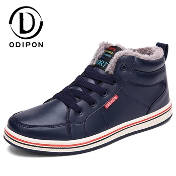 

Mens Winter Shoes Waterproof Big Size 39-48 Fur Warm Sports Shoes Lace-up Non-slip Outdoor Sneakers Comfortable Gym Trainer Flat