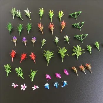 50 Buah/Lot Lingkungan Model Bunga Group DIY Cottage Konstruksi Pasir Model Meja Tempat Tidur Bunga Pemandangan Bahan untuk Kereta