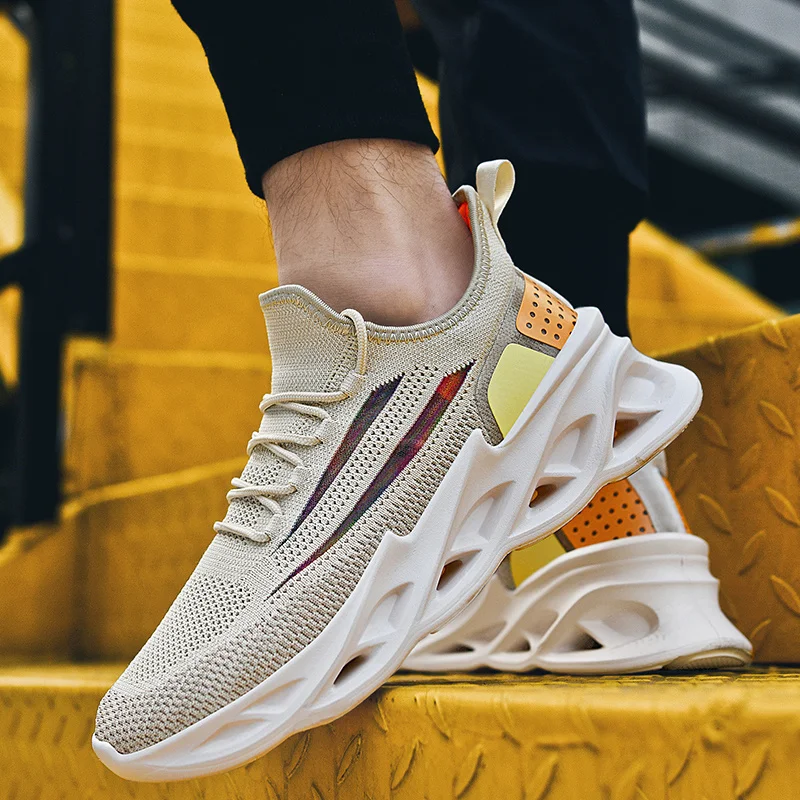 Size 39-46 Summer Mesh Sport Shoes Blade Sole Running Shoes Breathable Sports Sneakers (37)