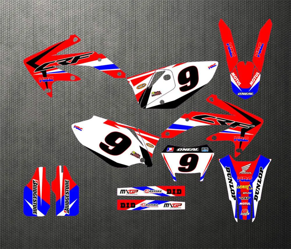 Наклейки на тела для мотокросса наборы наклеек Honda CRF450X 4 штрихов 2010 2012 2013 2014 2015 2016