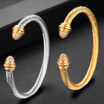 

missvikki Classic punk style Sculpture Bangle stackable for Women Wedding Engagement Anniversary Party Show Jewelry Ladies Gift