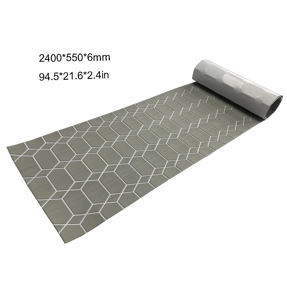 Faux Boat Decking Sheet EVA Foam Flooring Pad Accessories Marine Yacht Swimming Pool 6mm Hexagon Splicy Cut Carpet Self-adhesive