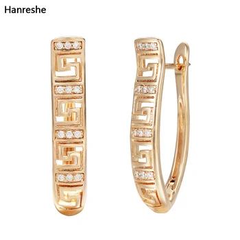 

Hanreshe Copper Drop Earrings Natural Zircon Dangle Punk Jewelry Small Crystal Drop Statement Earrings Women Gift Accessories