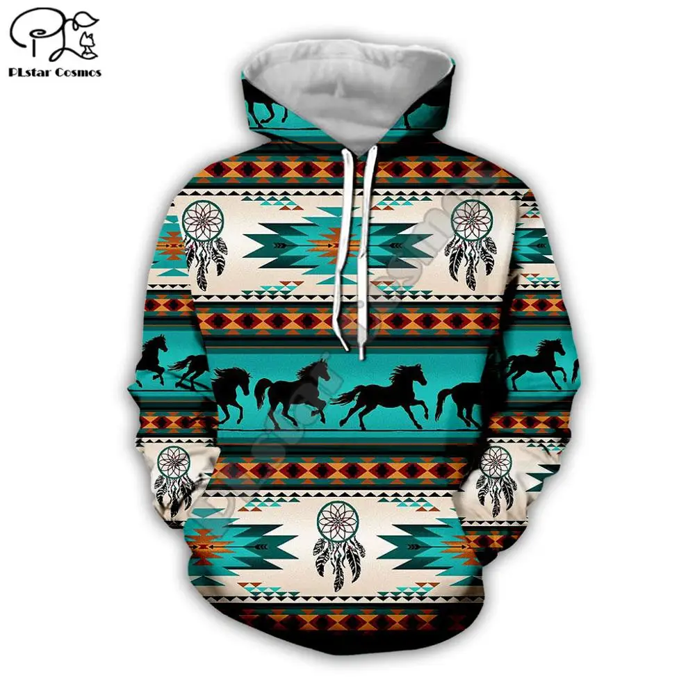 men women indian native Print 3d hoodies harajuku sweatshirt zipper coat Unisex streetwear Hip-hop Casual Tracksuit pullover N3
