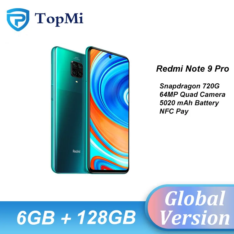 Смартфон Xiaomi Redmi Note 9 Pro 6 ГБ ОЗУ 128 Гб ПЗУ Восьмиядерный процессор Snapdragon 720G камера 64