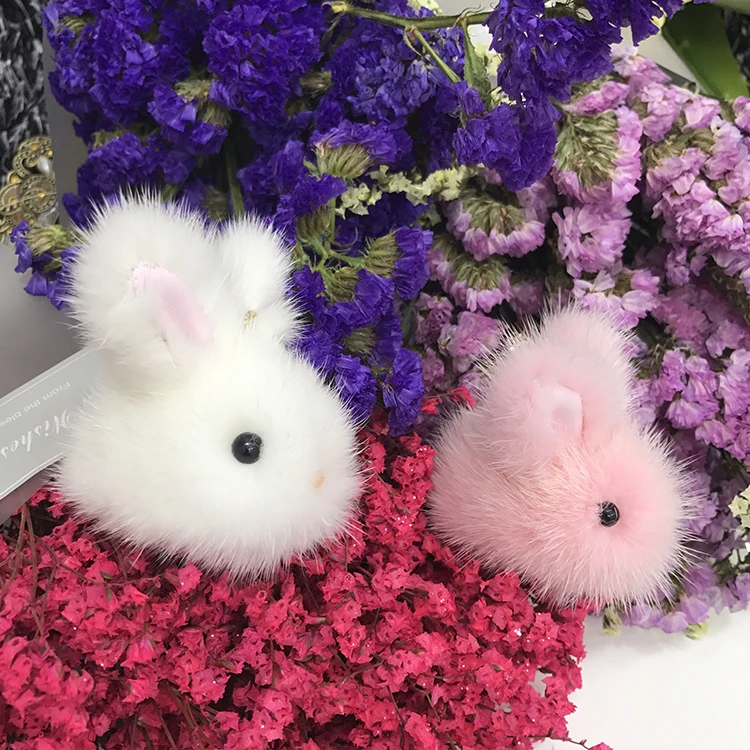 

New style mink fur little jade rabbit doll pendant cute Rex rabbit fur Little Rabbit bag pendant mobile phone decoration