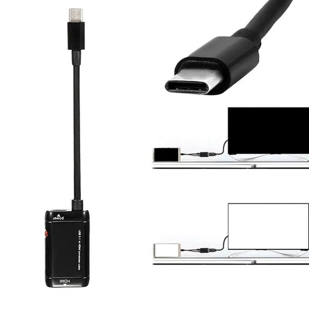 USB-C type C к HDMI адаптер USB 3,1 кабель для MHL Android телефон планшет Черный видео удлинитель