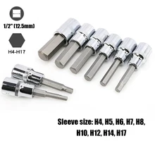 9 шт. 1/" хром-ванадиевая сталь удлиненные шестигранные втулки комплект гнезд для ремонта авто магазин завод DIY