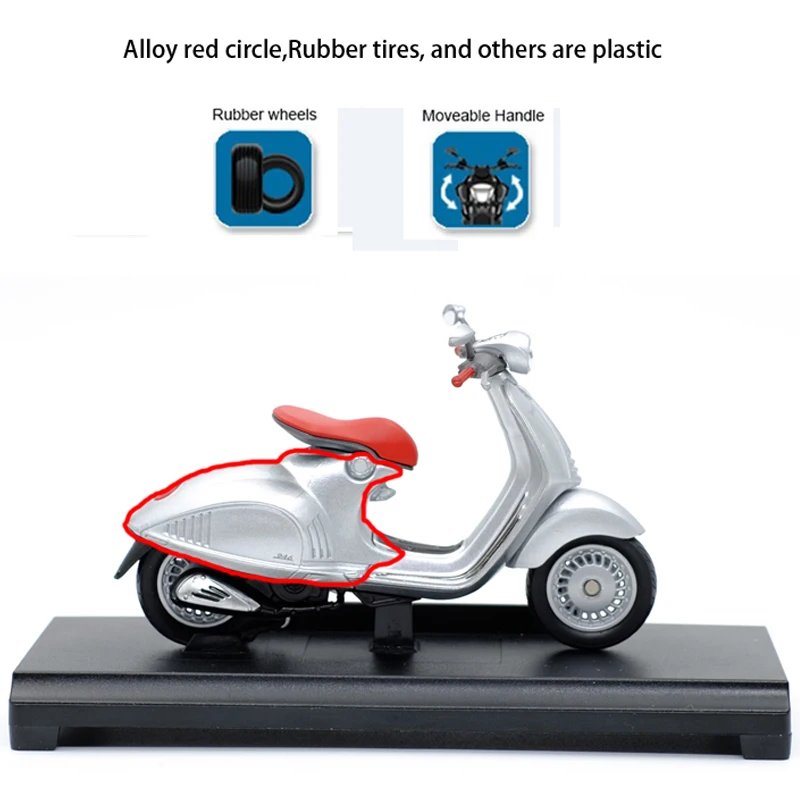 WELLY 1:18 2014 VESPA 946 литой мотоцикл модель гибкие вращающиеся колеса игрушка для детей