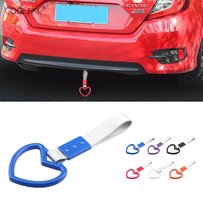 

COOLHKS Heart-Shaped Hang Ring Circle Interior Jdm Handle Strap Charm Drift Hook For Subway Train Bus Car Auto Accessories
